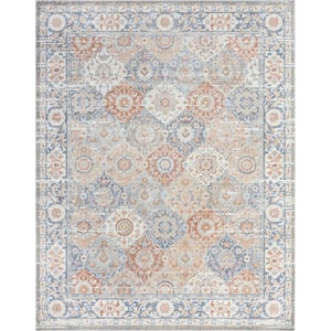 Multi-Colored 5 ft. 3 in. x 7 ft. 3 in. Non-Shedding Abstract Indoor Area Rug