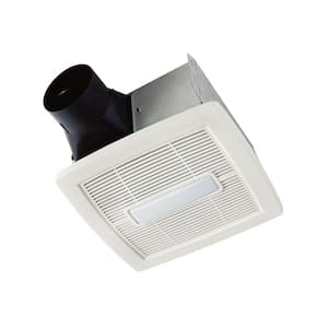 Flex Series 80 CFM Ceiling Roomside Installation Bathroom Exhaust Fan with Light, ENERGY STAR*