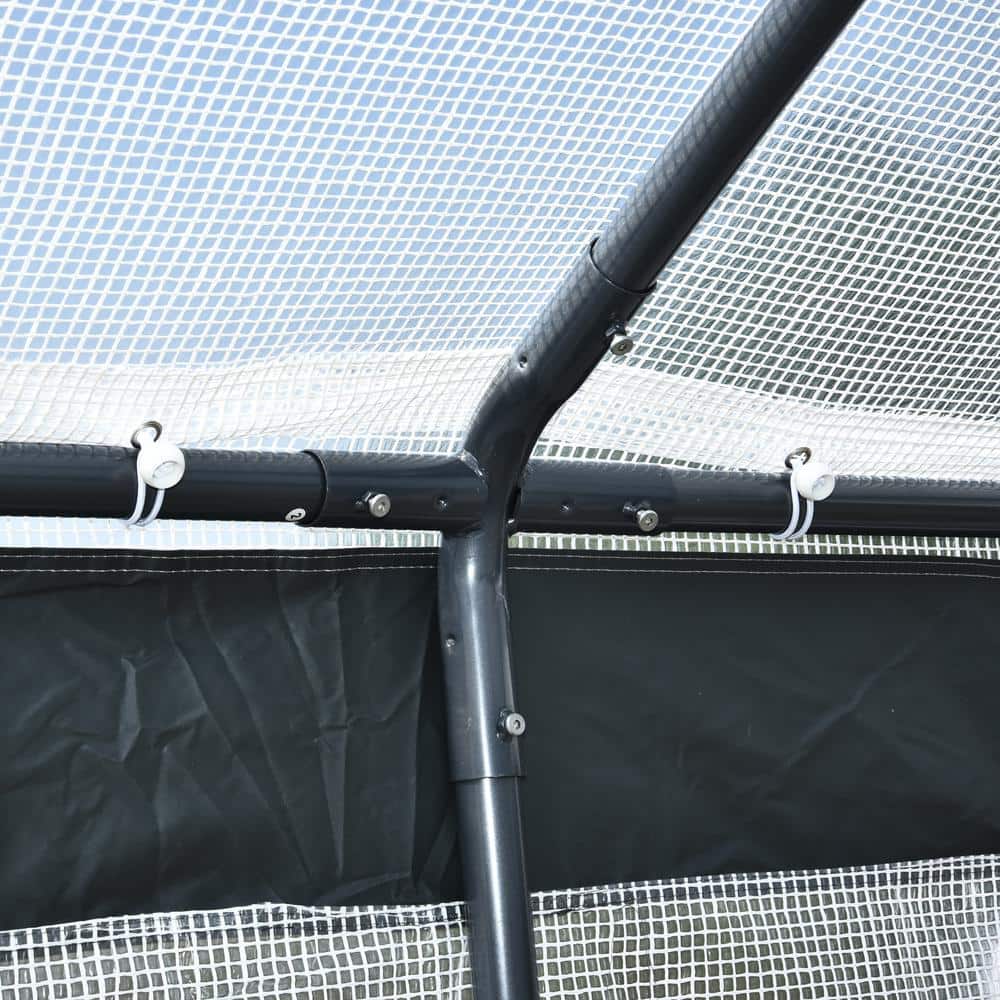 Outsunny White Steel Frame Walk-In Greenhouse with Roll-Up Windows