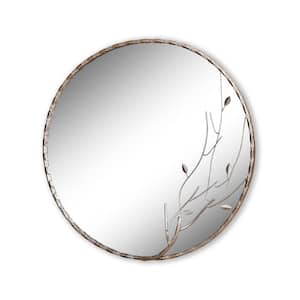 25 in. W x 25 in. H Round Silver Wall Mirror