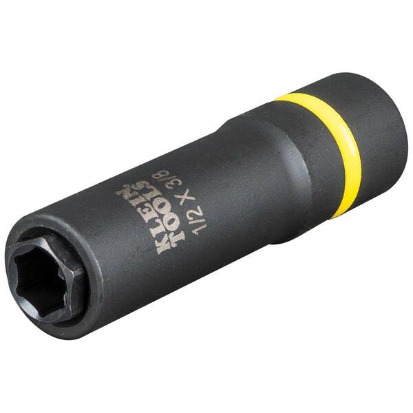 Klein Tools 1/2 in. and 3/8 in. 2-in-1 Impact Socket, 6-Point