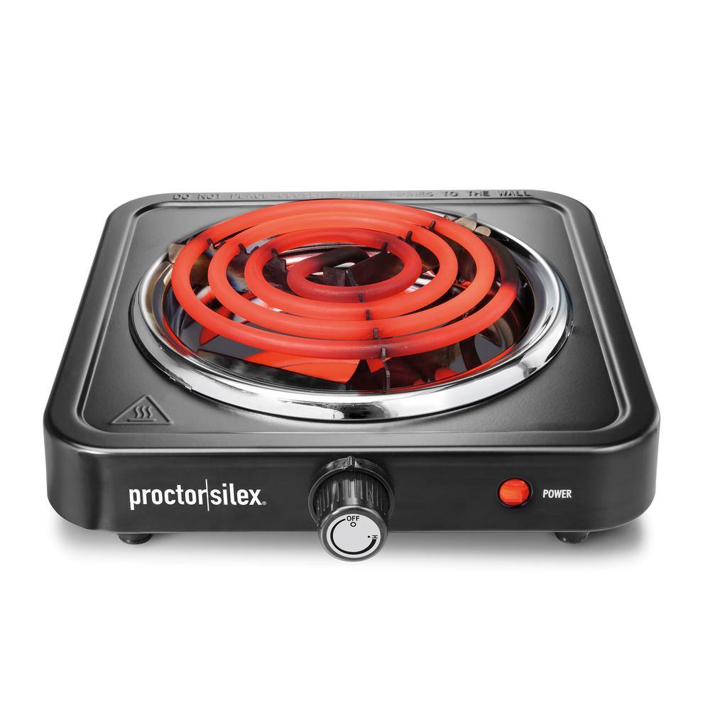 Proctor Silex Black Stainless Steel Single Burner Electric Cooktop