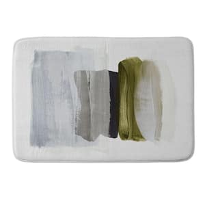 Iris Lehnhardt minimalism 1 34 in. x 21 in. White Memory Foam Bath Mat