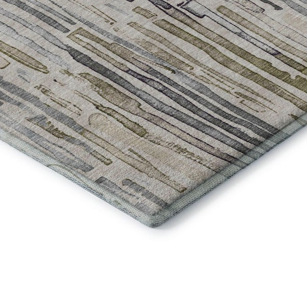 Mayfield Premium Machine Washable Abstract AMF1684 Beige 10 ft. x 14 ft. Area Rug