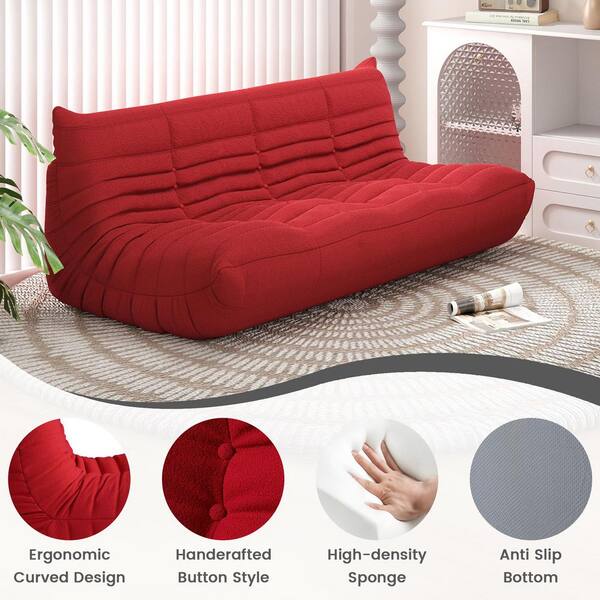 Magic Home Caterpillar 69 in. Armless Velvet Curved Comfy