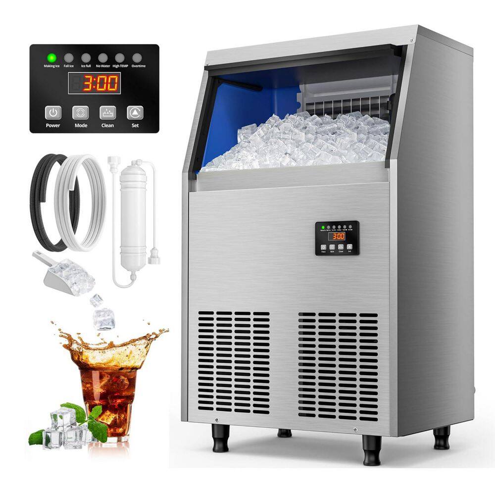 26in. 320lb. /24H Full Ice Sizes Commercial Freestanding Ice Maker, Full Size Cubes, Water Filter, 120lbs Storage price history on PriceWatchPro