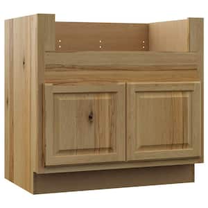 Hampton Assembled 36x34.5x24 in. Farmhouse Apron-Front Sink Base Kitchen Cabinet in Natural Hickory