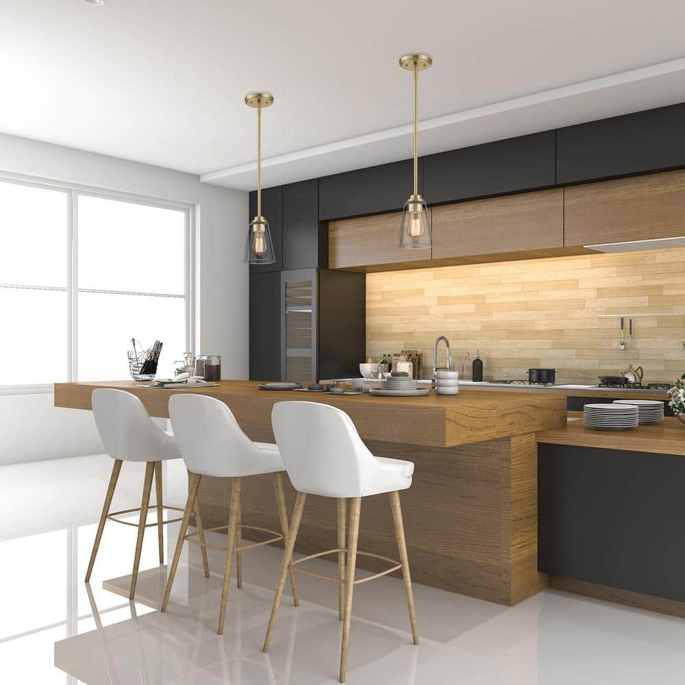 Westin 7.25" Brushed Gold Glass Pendant Light