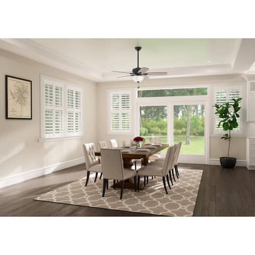 Stratford 52 in. LED Indoor Matte Black Ceiling Fan with Light Kit Ceiling Fans With Lights