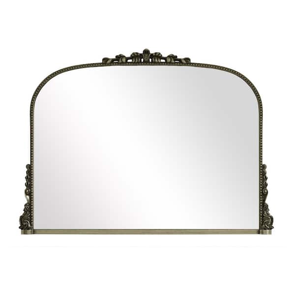 44 in. W x 32 in. H Arched Decorative Antique Bronze Polyurethane Frame Wall Bathroom Vanity Mirror