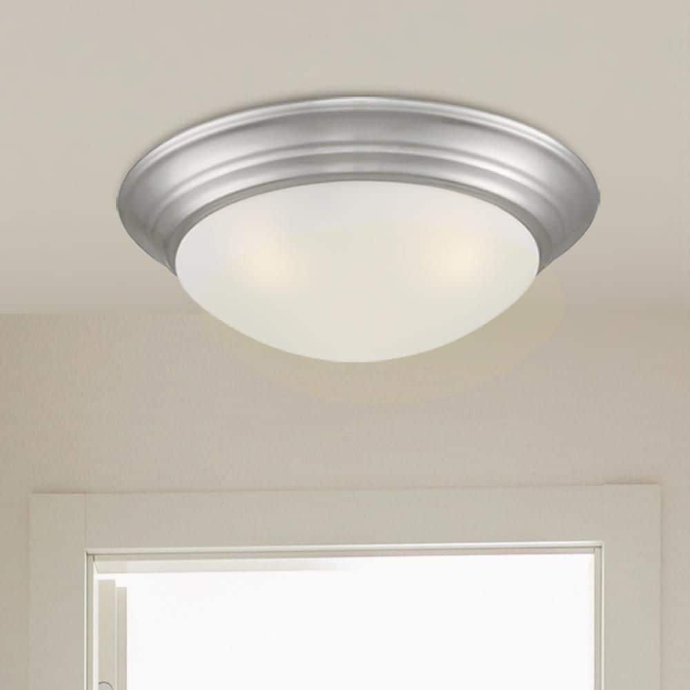 Tap 16.75 in. Transitional Brushed Nickel Medium-Base (E26) Bulb Flush Mount for Kitchens price history on PriceWatchPro