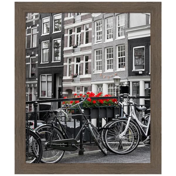 Amanti Art 20 in. x 24 in. Hardwood Mocha Narrow Wood Picture Frame Opening Size