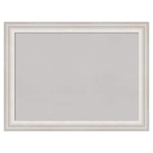 Trio Whitewash Silver Framed Grey Corkboard 32 in. x 24 in. Bulletin Board Memo Board
