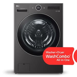5.0 cu. ft. Mega Capacity Smart Front Load Electric All-in-One Washer Dryer Combo with TurboWash360 WiFi in Black Steel