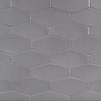 Birmingham Hexagon Charcoal 4 in. x 8 in. 8mm Polished Ceramic Subway Tile (5.38 sq. ft. / box)