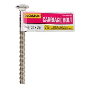 Marine Grade Stainless Steel 1/4-20 X 3 in. Carriage Bolt