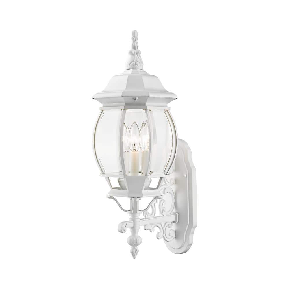Frontenac 3-Light Textured White Outdoor Wall Lantern