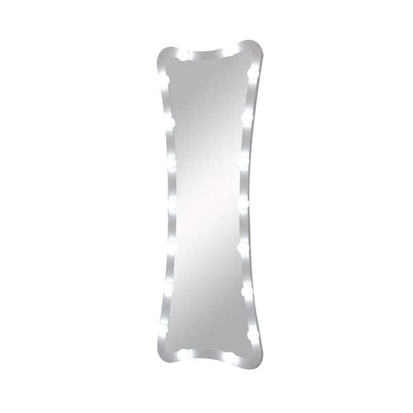 Unbranded 24 in. W x 63 in. H Silver Lighted Full-Length Mirror with 3-Color Modes Wall Mounted Touch Control