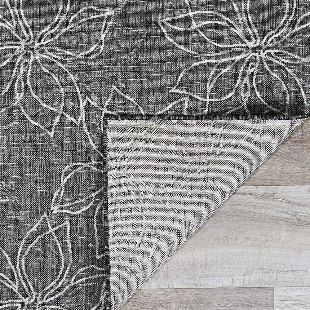 Ash Floral Transitional 5' x 7' Flat Woven Synthetic Area Rug