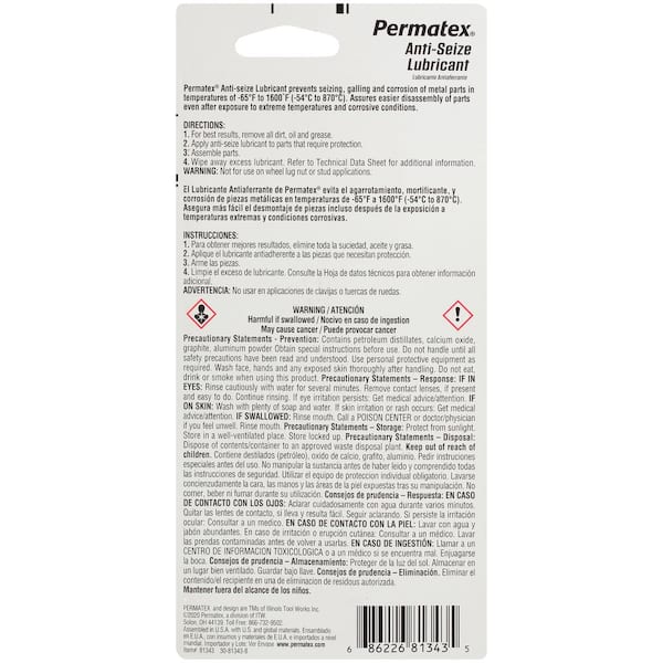 Permatex 1.0 fl. oz. Aluminum Anti-Seize Lubricant 81343 - The Home Depot