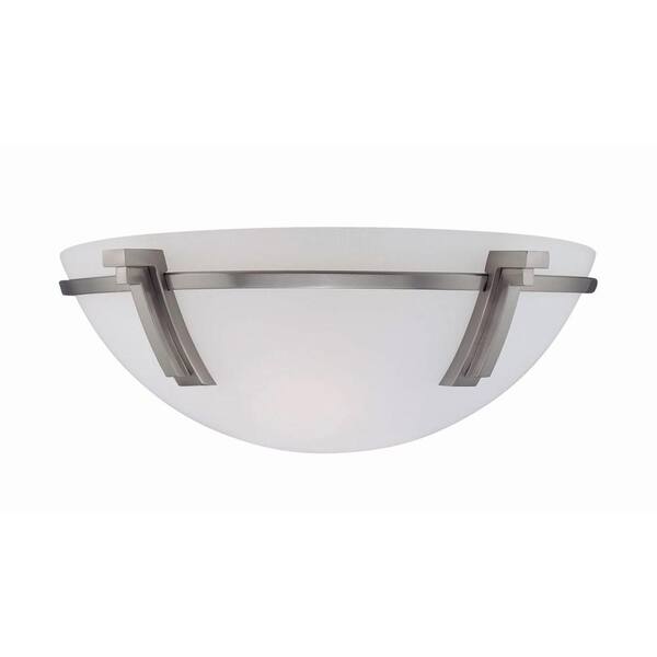 Illumine 1-Light Polished Steel Sconce with Frost Glass