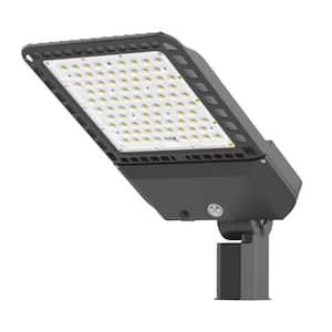 Outdoor 1500-Watt Equivalent Integrated LED Bronze 300W Slip Fitter Parking Lot Light 5000K 39000 Lumens with Photocell