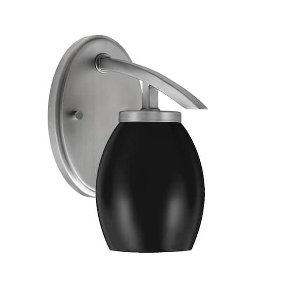 Unbranded Siena 1-Light Graphite Downlight Wall Sconce with Matte Black Metal Shade