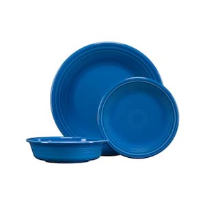 3-Piece Casual Lapis Ceramic Dinnerware Set (Service for 1)