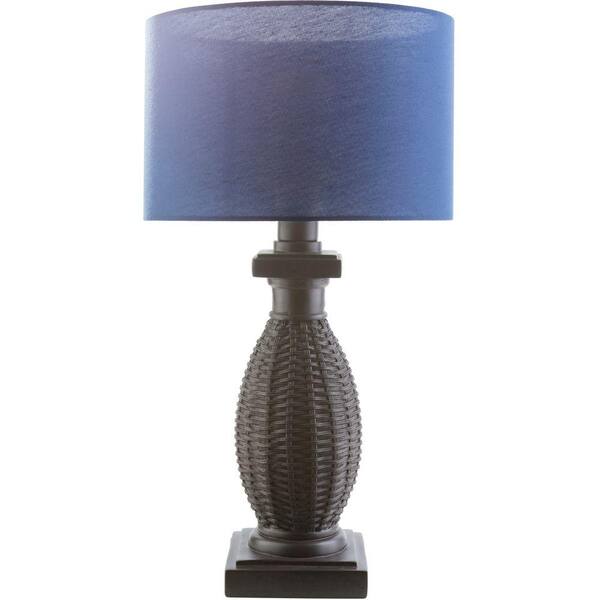 Artistic Weavers Oliver 28 in. Black Indoor/Outdoor Table Lamp with Cobalt Shade