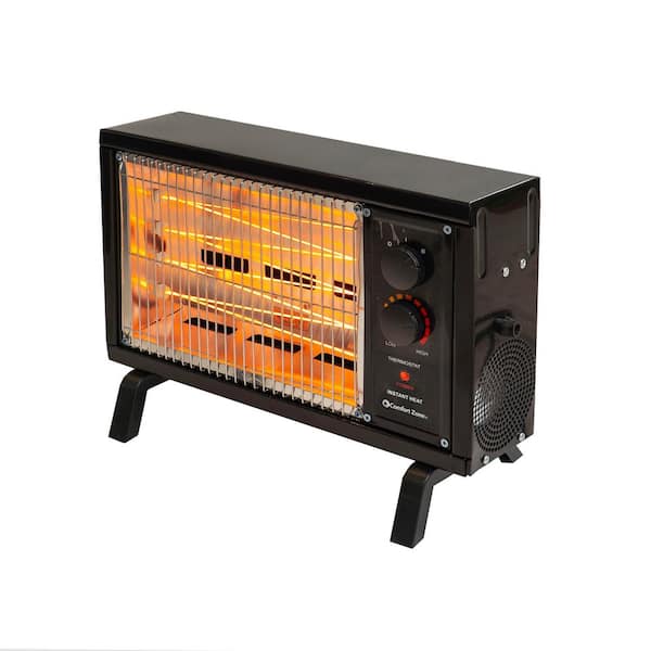 1500W Black Indoor Electric Wire Element Infrared Space Heater with Adjustable Thermostat