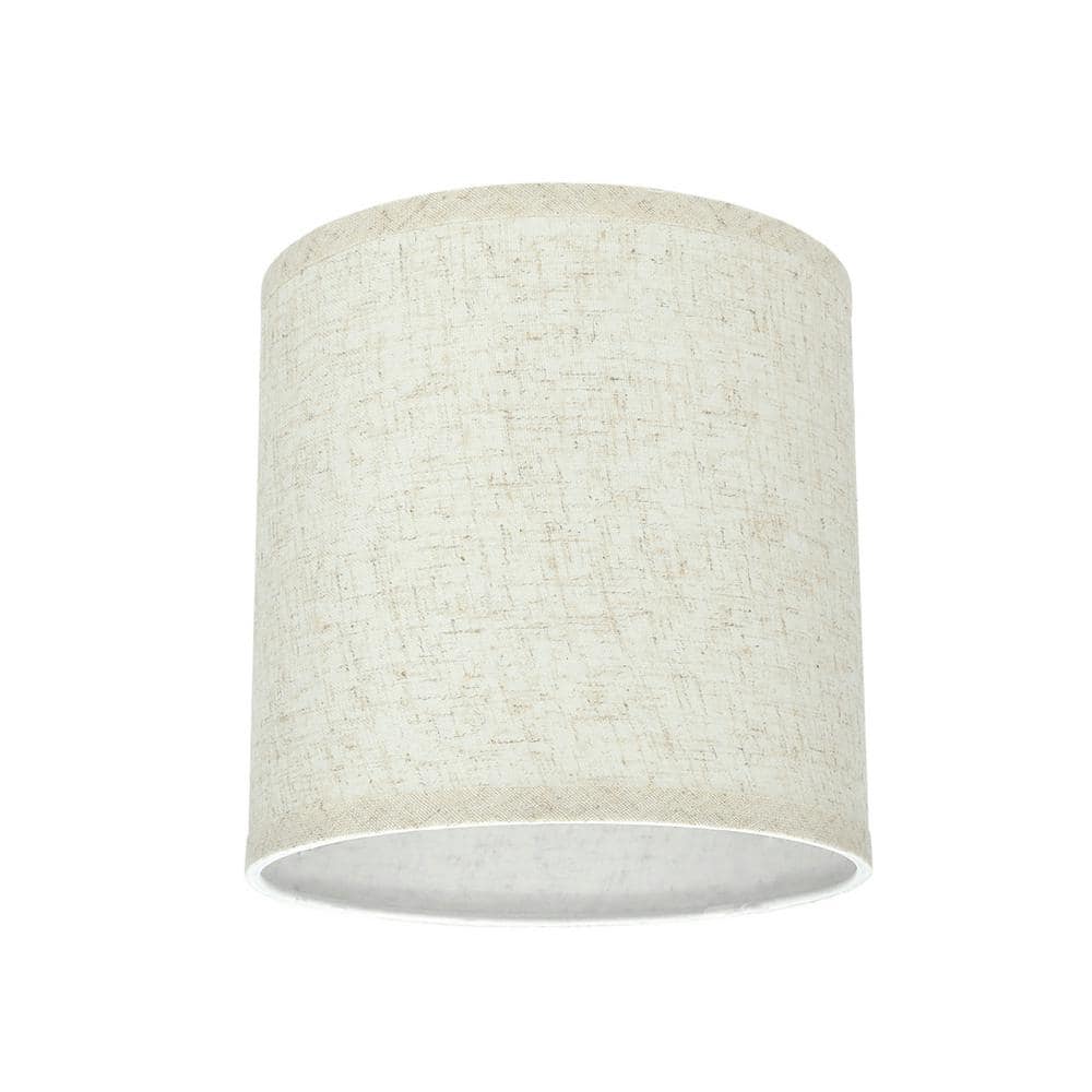 Flaxen Linen Drum Lamp Shade, 8-inch Height