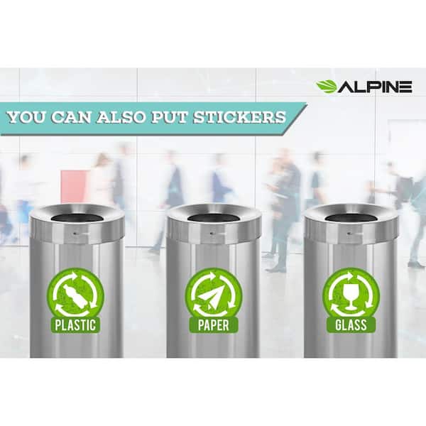 Alpine Industries Dual-Stream Compost/Trash Recycling Station, 54-Gallon, Stainless Steel (ALP475-27-CO-T)