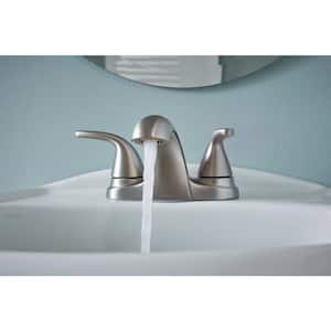 Adler 4 in. Centerset 2-Handle Low-Arc Bathroom Faucet in Spot Resist Brushed Nickel
