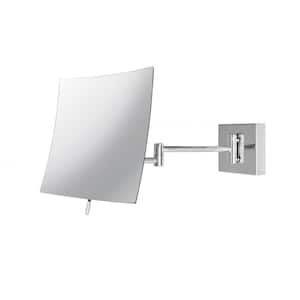 Beauty 7.8 in. W x 7.8 in. H Small Square Magnifying Bathroom Makeup Mirror in Polished Chrome