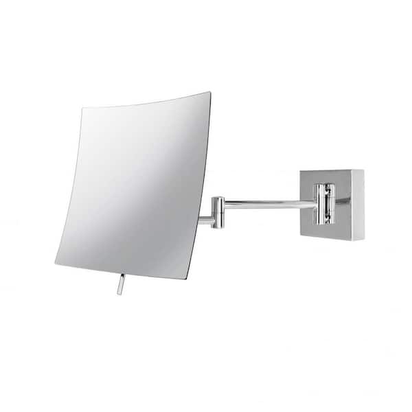 WS Bath Collections Beauty 7.8 in. W x 7.8 in. H Small Square Magnifying Bathroom Makeup Mirror in Polished Chrome