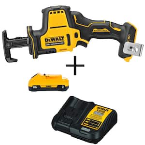 ATOMIC 20-Volt MAX Cordless Brushless Compact Reciprocating Saw with (1) 3.0Ah Battery & Charger