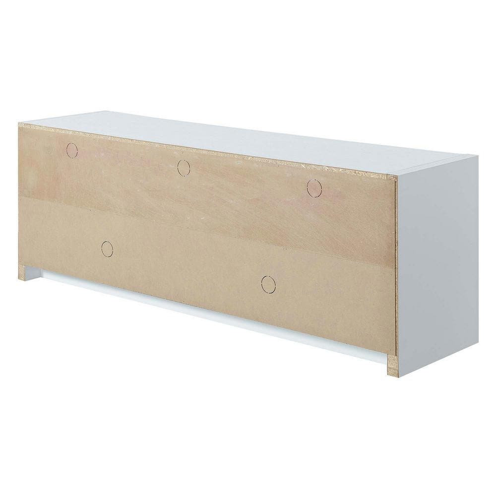 Newport Marbella 60" Luxe White TV Stand with Concealed Storage