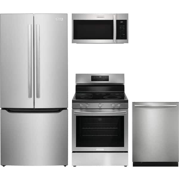 Gallery 20 cu. ft. Standard Depth Refrigerator with 5 Burner Freestanding Electric Range and Dishwasher with CleanBoost