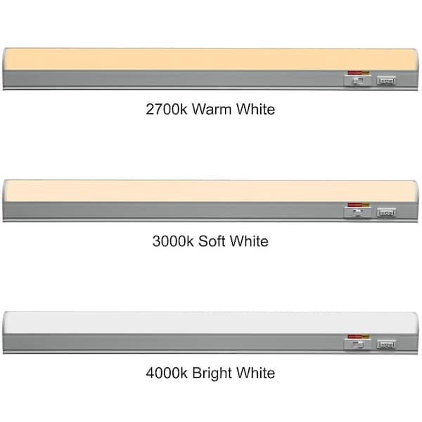 Commercial Electric - 18 in. LED Under Cabinet Light Bar Plug-in Linkable 500 Lumens Adjustable Color Options 2700K 3000K 4000K