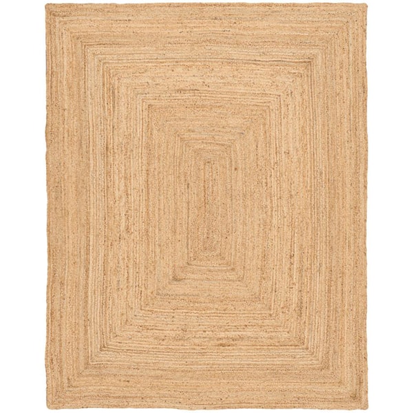 Natural Jute Natural 6 ft. x 9 ft. Solid Contemporary Area Rug