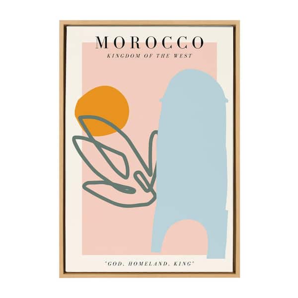 Kate and Laurel Sylvie Travel Poster Morocco No.1 by Chay O. Framed Canvas Culture Art Print 33 in. x 23 in.