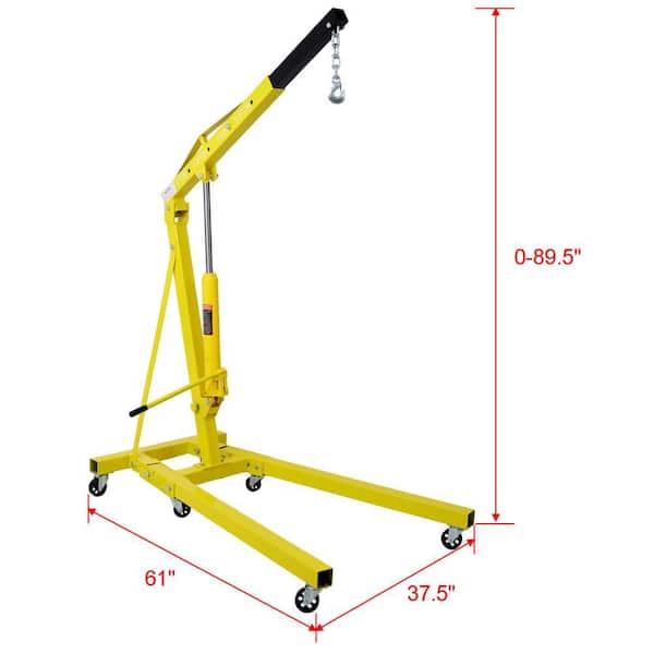 ABBASALI 2 Ton Engine Hoist Stand Cherry Picker Ship Crane Folding Lift Garage Workshop Auto Repair Foldable Stand Red - View #7