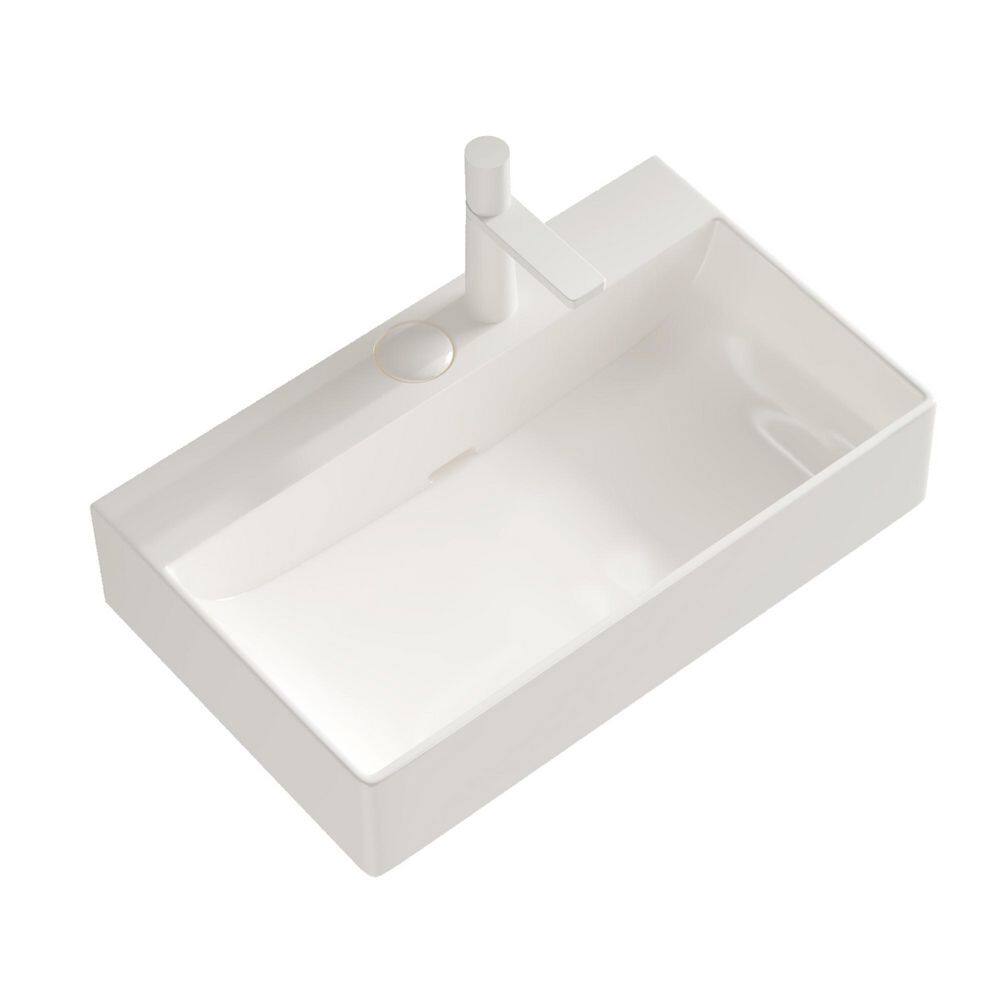 23.62 in. Vessel Bathroom Sink 13.98 in. in White Ceramic with Drainer Hole Cover and Sink Drainpipe Included price history on PriceWatchPro