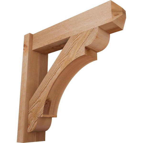 Ekena Millwork 6 in. x 24 in. x 24 in. Western Red Cedar Olympic Craftsman Rough Sawn Outlooker