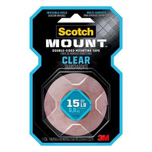 1 in. x 1.60 yds. Permanent Double Sided Clear Mounting Tape (Case of 24)
