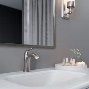 Willa Single Handle Single Hole Bathroom Faucet With Deck plate in Spot Defense Brushed Nickel