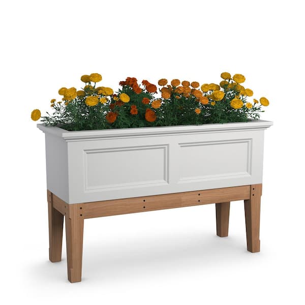 Fairfield Elevated Self-Watering Polyethylene White Garden Bed