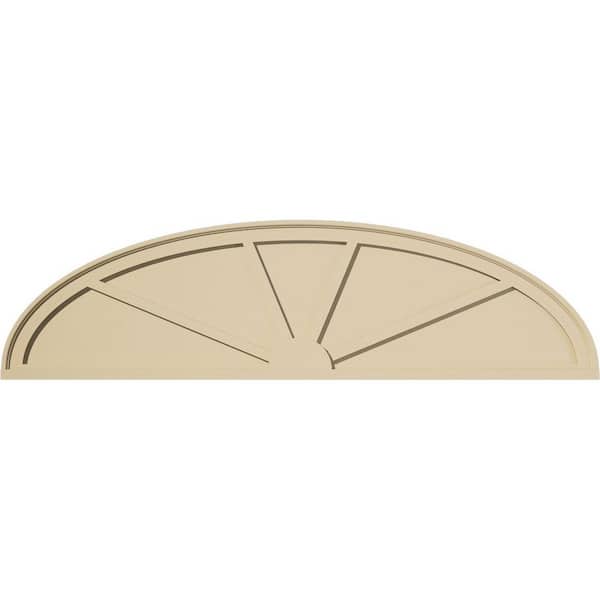 Ekena Millwork 60-in W x 16-in H x 2-in P Elliptical 4-SpokeSignature Urethane Pediment, Primed Tan