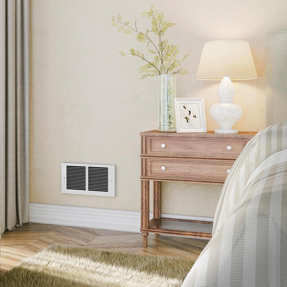 White Steel 2000 Watt Wall Insert Electric Fan Heater