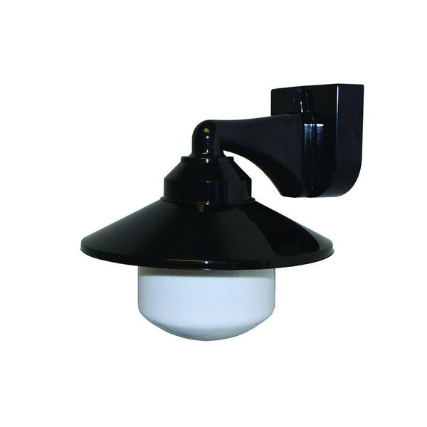Polymer Products 1-Light Black Outdoor Long Neck Wall Bracket Wall Lantern Sconce